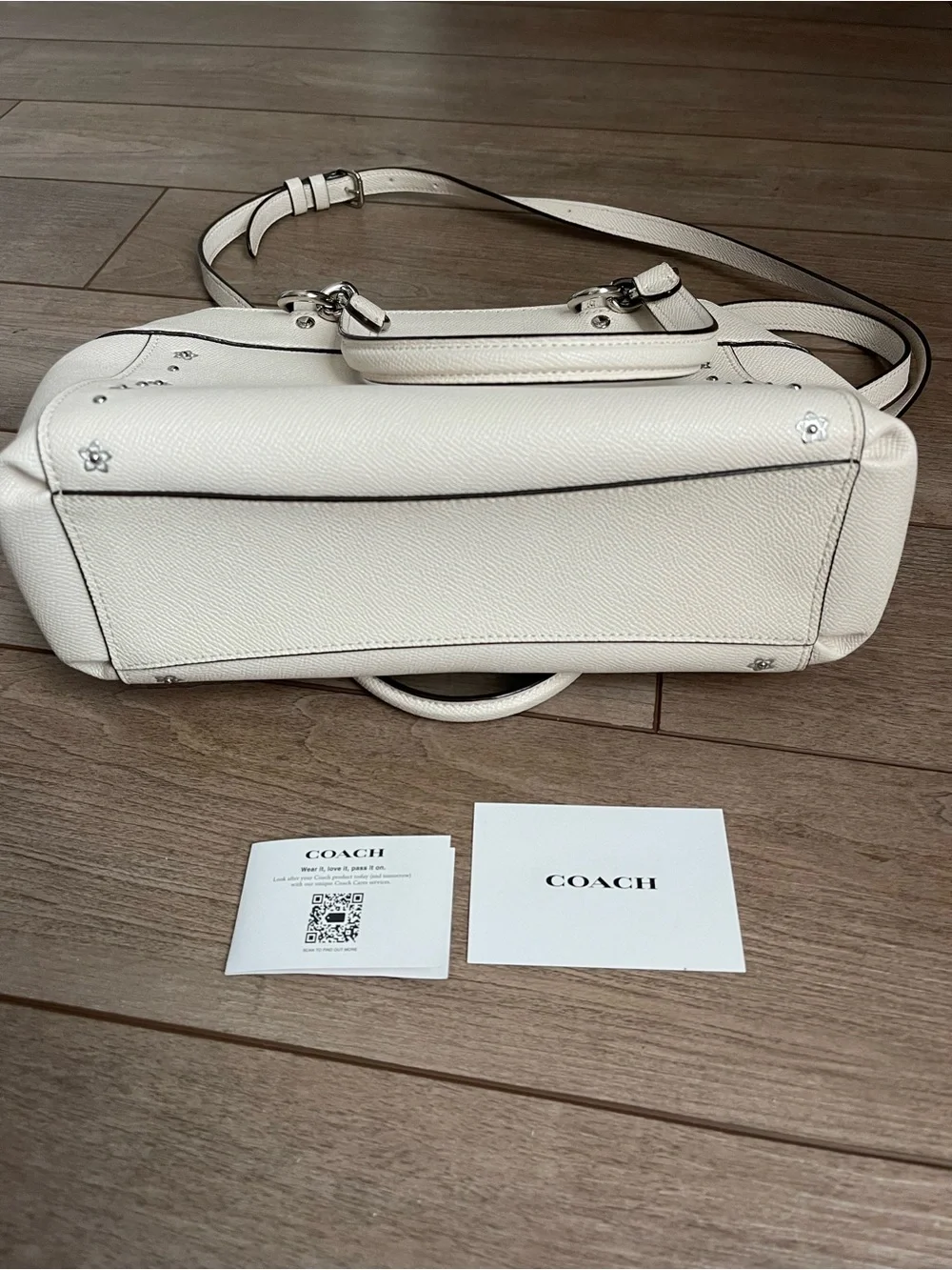 Coach Leather Satchel with Stud Accents